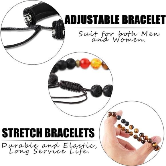 18Pcs Leather Bead Tribal Bracelet for Men Women Charm Ethnic Wood Beaded - Picture 5 of 6